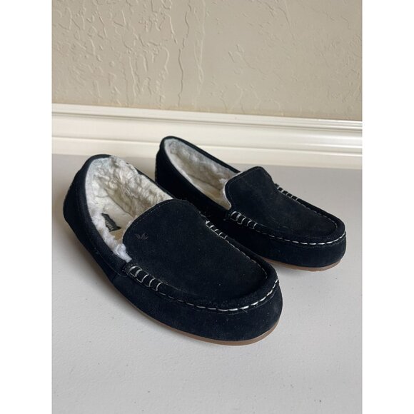 Koolaburra by Ugg Lezly Black Leather Moccasin Loafer Slip Ons Size 10 - Picture 3 of 6